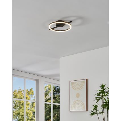 Eglo - LED RGBW Prigušiva stropna svjetiljka LED/17W/230V 2700-6500K crna + daljinski upravljač