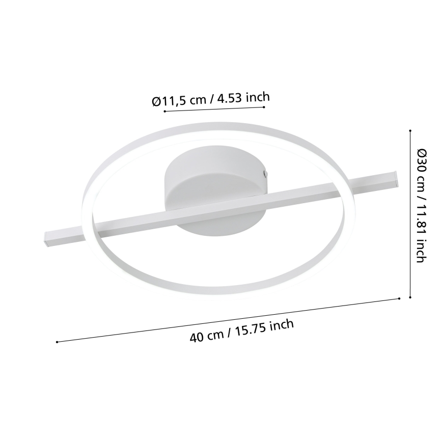 Eglo - LED RGBW Prigušiva stropna svjetiljka LED/17W/230V 2700-6500K bijela + daljinski upravljač