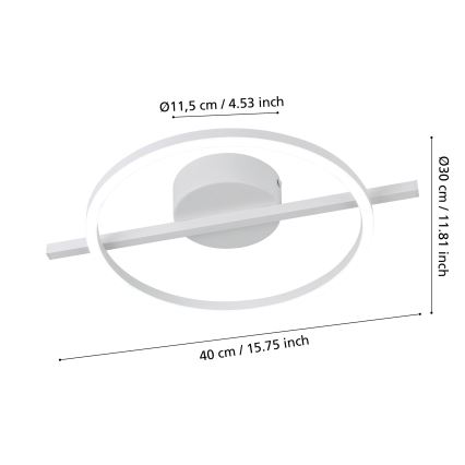 Eglo - LED RGBW stropna svjetiljka s prigušivanjem LED/17W/230V 2700-6500K bijela + daljinski upravljač