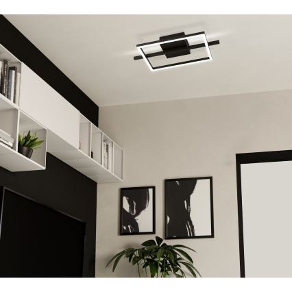 Eglo - LED RGBW Prigušiva stropna svjetiljka LED/17W/230V 2700-6500K crna + daljinski upravljač