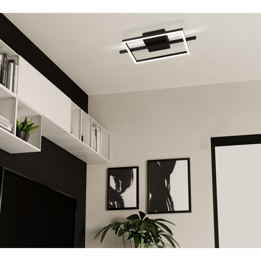 Eglo - LED RGBW Prigušiva stropna svjetiljka LED/17W/230V 2700-6500K crna + daljinski upravljač