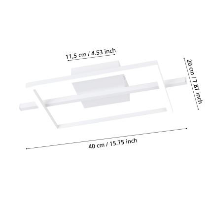 Eglo - LED RGBW Prigušiva stropna svjetiljka LED/17W/230V 2700-6500K bijela + daljinski upravljač
