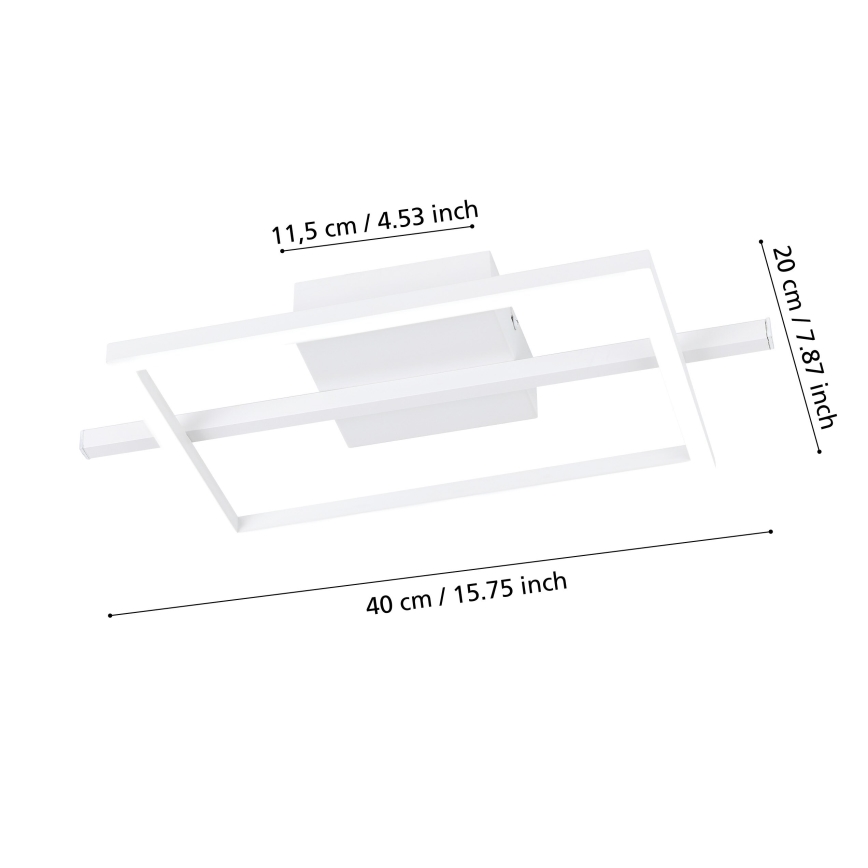 Eglo - LED RGBW Prigušiva stropna svjetiljka LED/17W/230V 2700-6500K bijela + daljinski upravljač