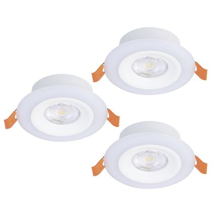 Eglo - SET 3xLED RGBW Prigušiva ugradbena svjetiljka za kupaonicu 3xLED/3,8W/230V 2700-6500K IP44 + daljinski upravljač
