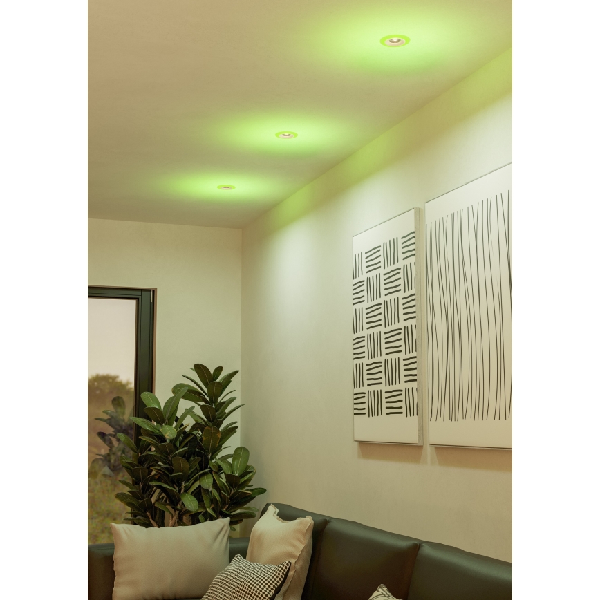 Eglo - SET 3xLED RGBW Prigušiva ugradbena svjetiljka za kupaonicu 3xLED/3,8W/230V 2700-6500K IP44 + daljinski upravljač