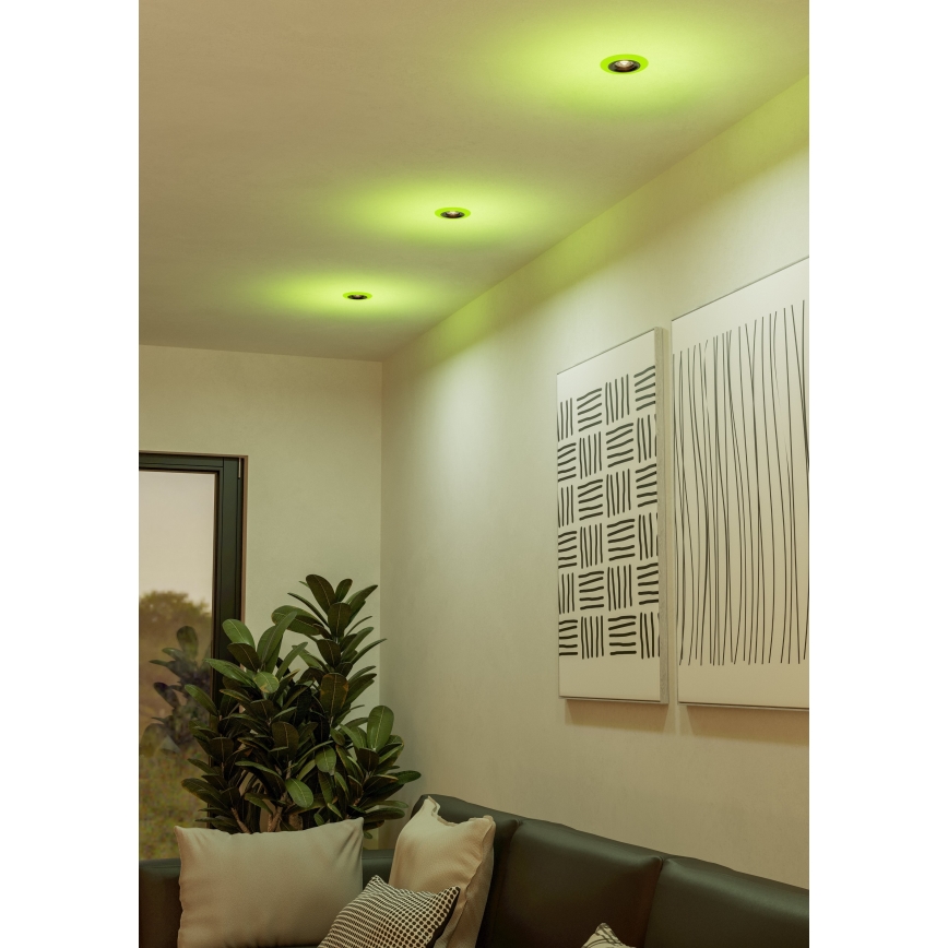 Eglo - SET 3x LED RGBW Prigušiva ugradbena svjetiljka za kupaonicu 3xLED/3,8W/230V 2700-6500K IP44 + daljinski upravljač