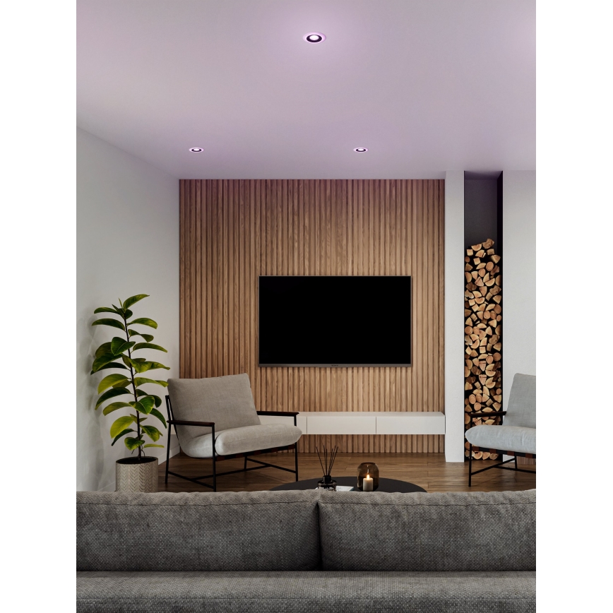 Eglo - SET 3x LED RGBW Prigušiva ugradbena svjetiljka za kupaonicu 3xLED/3,8W/230V 2700-6500K IP44 + daljinski upravljač
