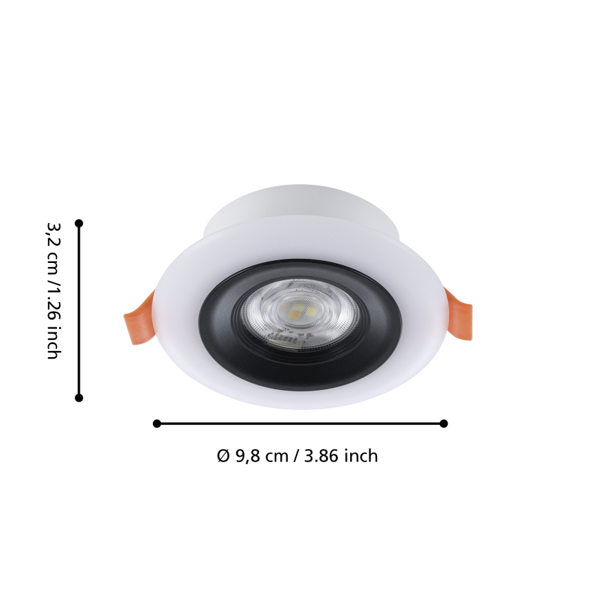 Eglo - SET 3x LED RGBW Prigušiva ugradbena svjetiljka za kupaonicu 3xLED/3,8W/230V 2700-6500K IP44 + daljinski upravljač