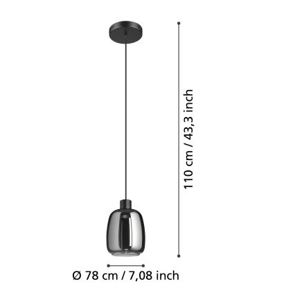 Eglo - LED RGBW Prigušivi luster na sajli LED/3,7W/230V 2700-6500K crna ZigBee