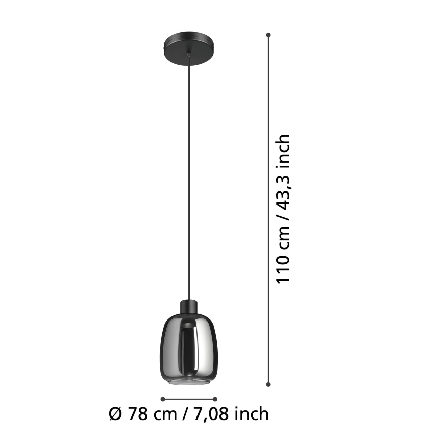 Eglo - LED RGBW Prigušivi luster na sajli LED/3,7W/230V 2700-6500K crna ZigBee