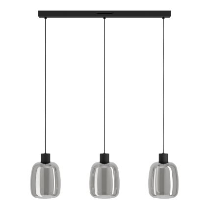 Eglo - LED RGBW prigušivi luster na užetu 3xLED/3,7W/230V 2700-6500K siva