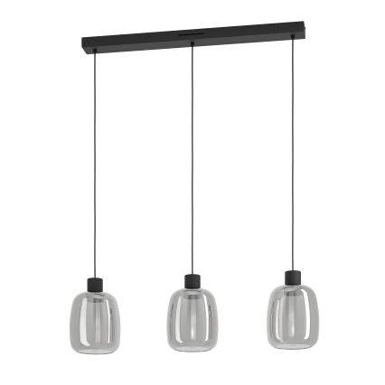 Eglo - LED RGBW Prigušivi luster na sajli 3xLED/3,7W/230V 2700-6500K siva