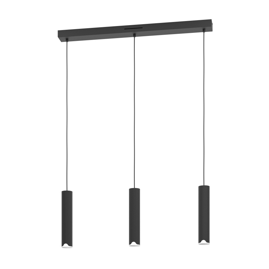 Eglo - LED RGBW Prigušivi luster na sajli 3xLED/3,7W/230V 2700-6500K crna