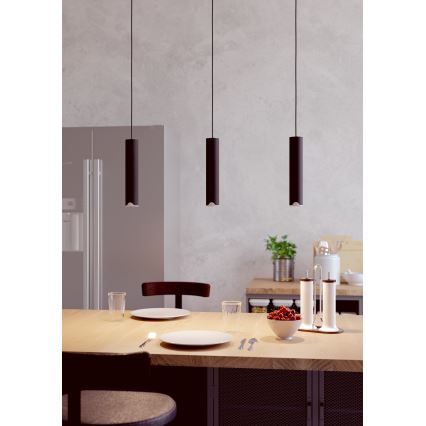 Eglo - LED RGBW Prigušivi luster na sajli 3xLED/3,7W/230V 2700-6500K crna