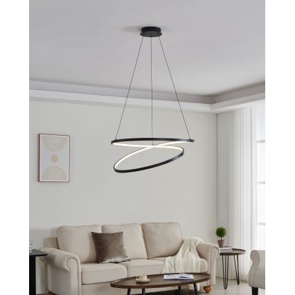 Eglo - LED Luster na sajli LED/42W/230V 3000K crna