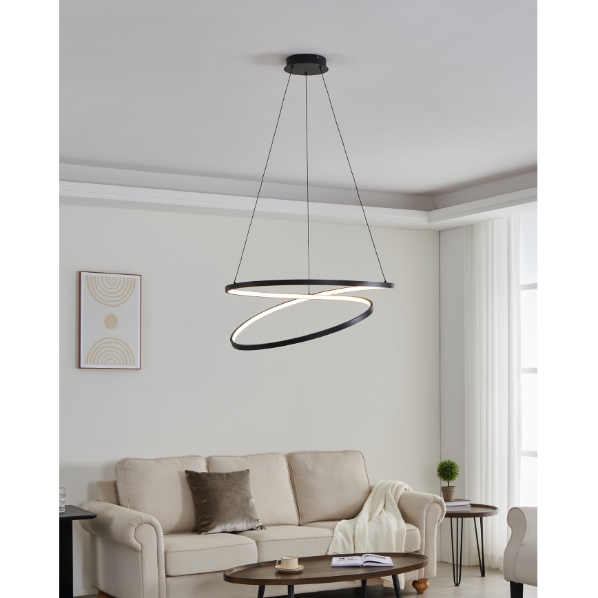 Eglo - LED Luster na sajli LED/42W/230V 3000K crna