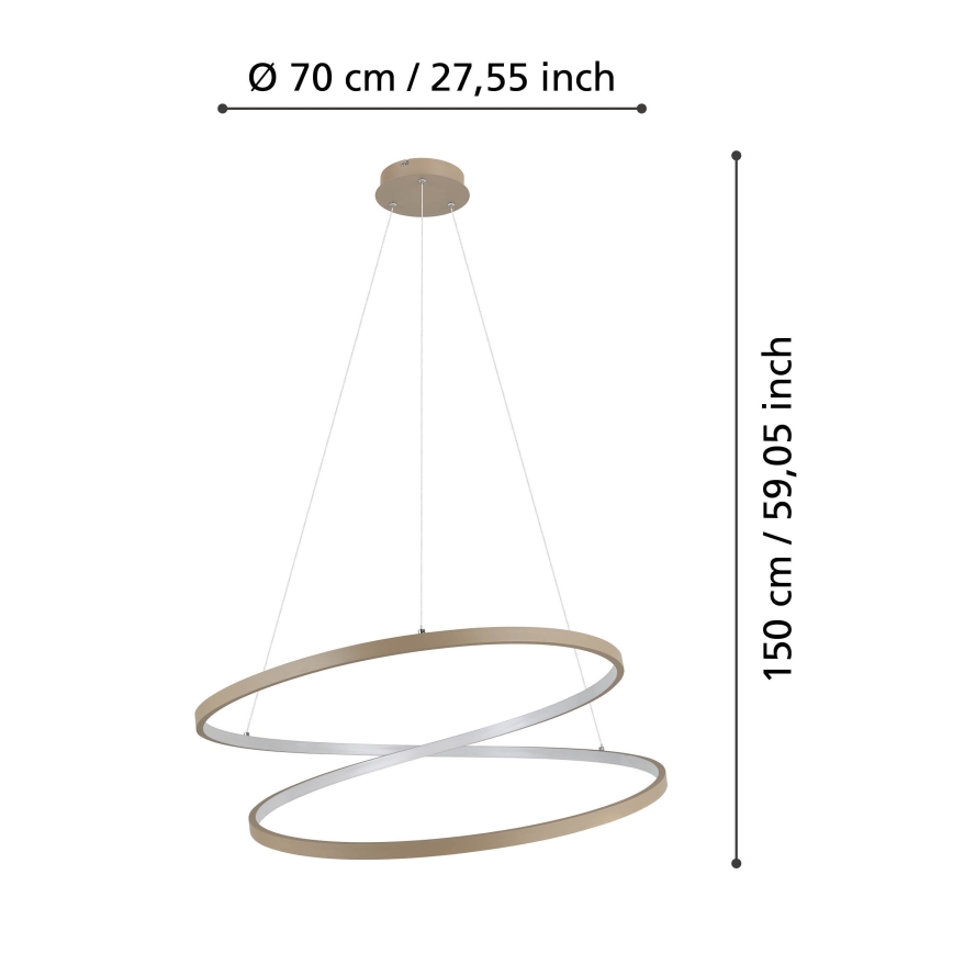 Eglo - LED Luster na sajli LED/42W/230V 3000K bež