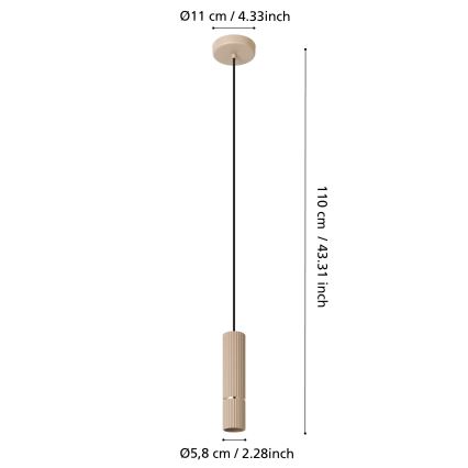 Eglo - LED Luster na sajli 1xGU10/5W/230V 3000K bež