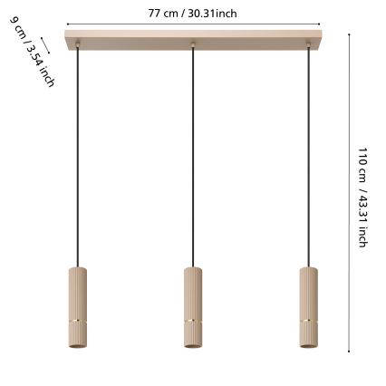 Eglo - LED Luster na sajli 3xGU10/5W/230V 3000K bež