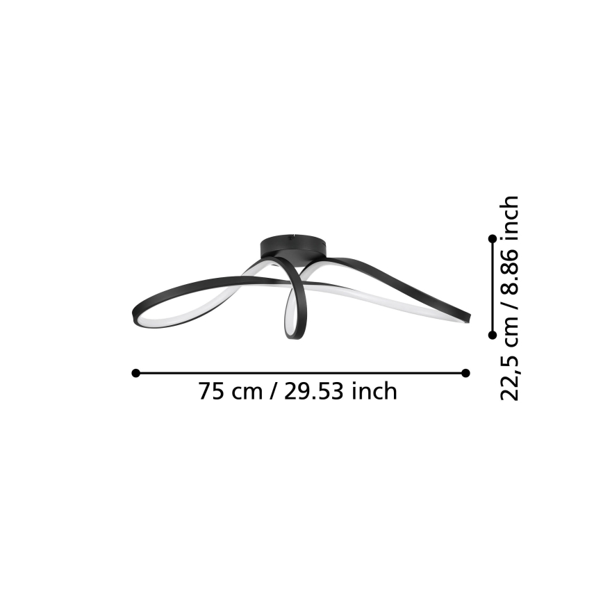 Eglo - LED RGBW Prigušiva stropna svjetiljka LED/22W/230V 2700-6500K crna