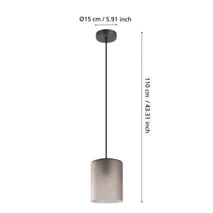 Eglo - Luster na sajli 1xE27/40W/230V siva
