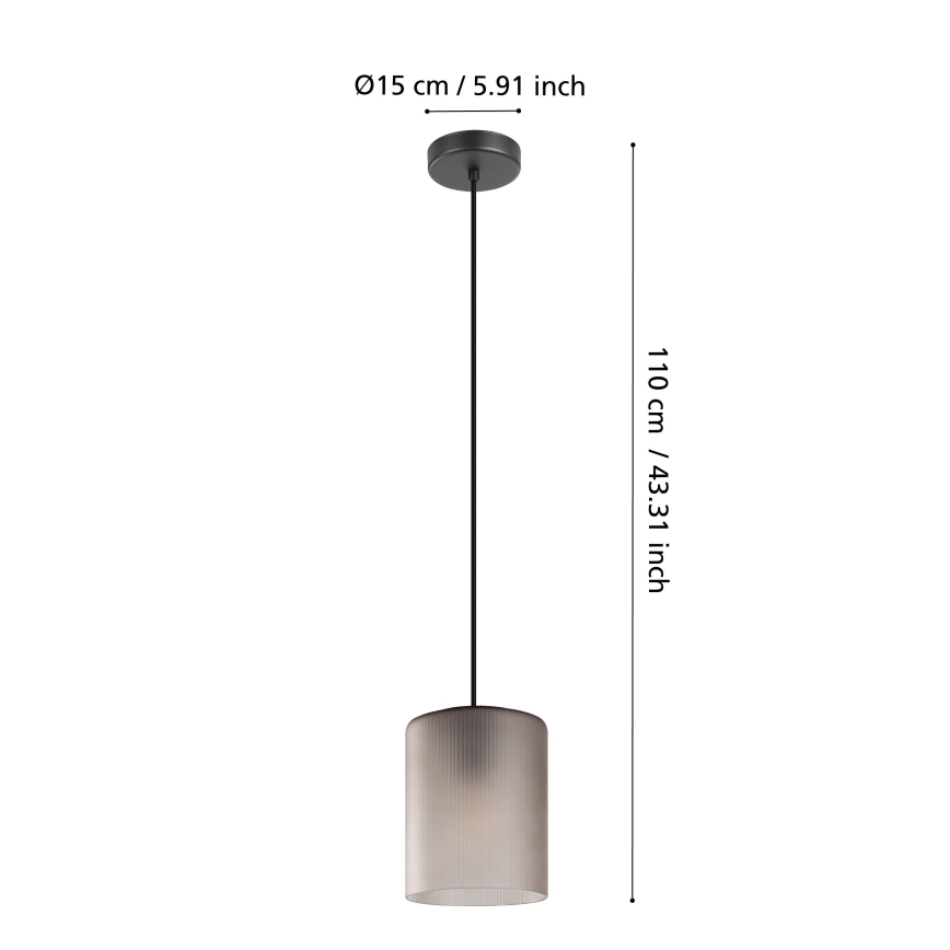 Eglo - Luster na sajli 1xE27/40W/230V siva