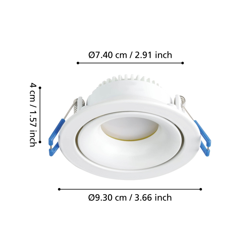 Eglo - LED Prigušiva ugradbena svjetiljka LED/4,9W/230V bijela