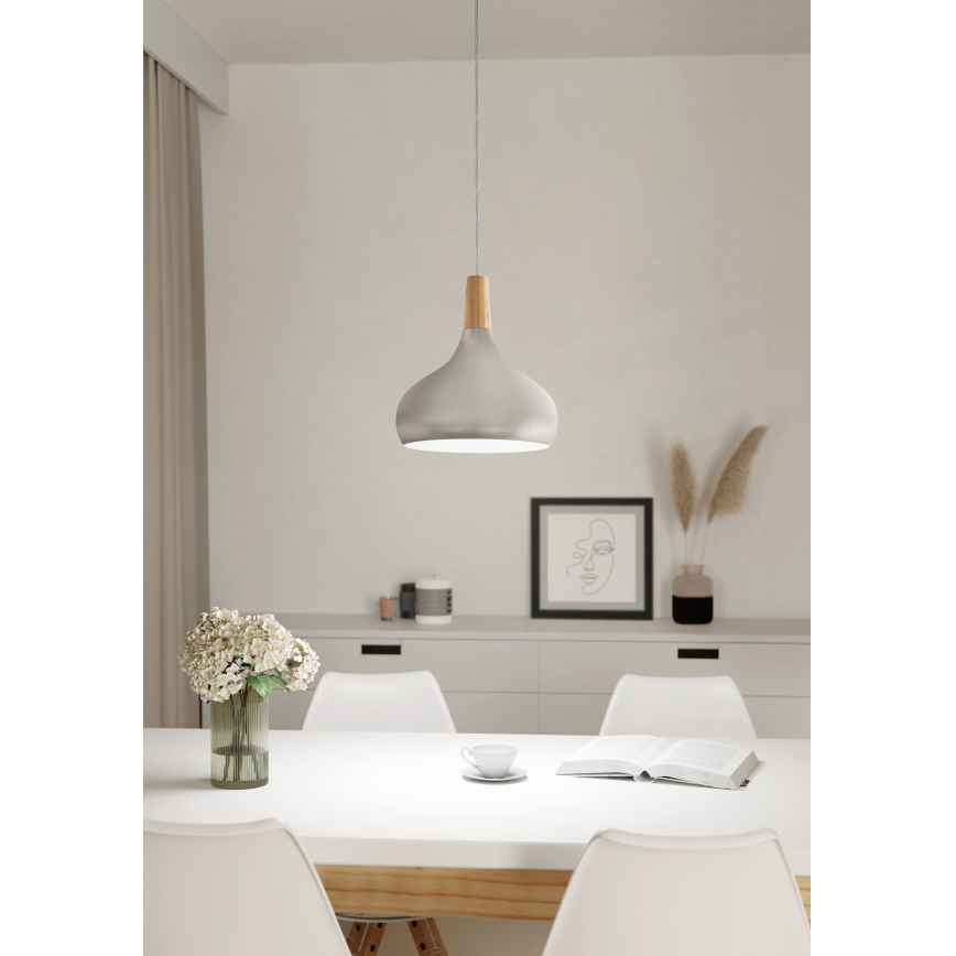 Eglo - Luster na sajli 1xE27/60W/230V pr. 28 cm srebrna - FSC certificirano