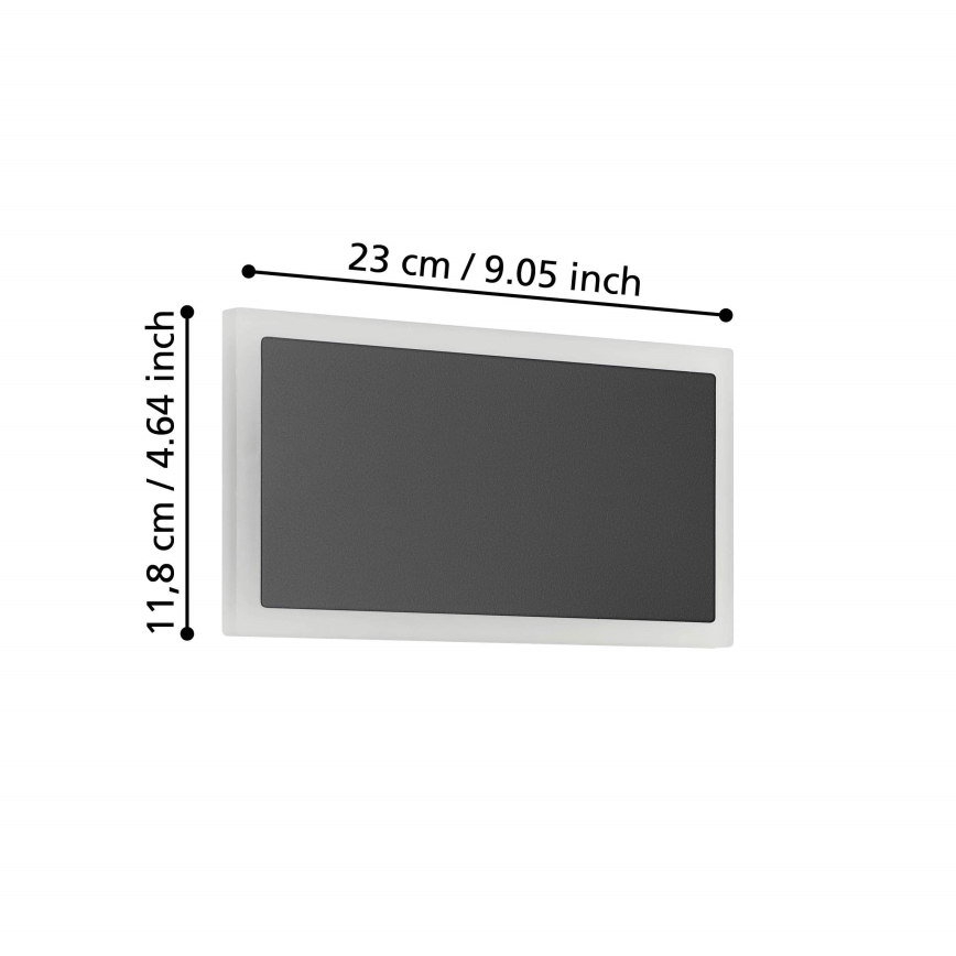Eglo - LED Zidna svjetiljka LED/12W/230V 3000K 12x23 cm crna