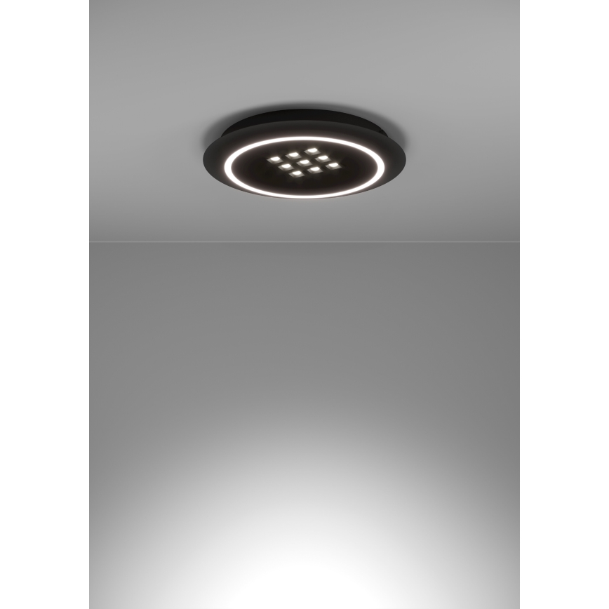 Eglo - LED Prigušiva stropna svjetiljka LED/21,4W/230V 2700-6500K crna + daljinski upravljač