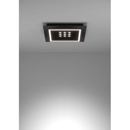 Eglo - LED Prigušiva stropna svjetiljka LED/21,4W/230V 2700-6500K crna + daljinski upravljač