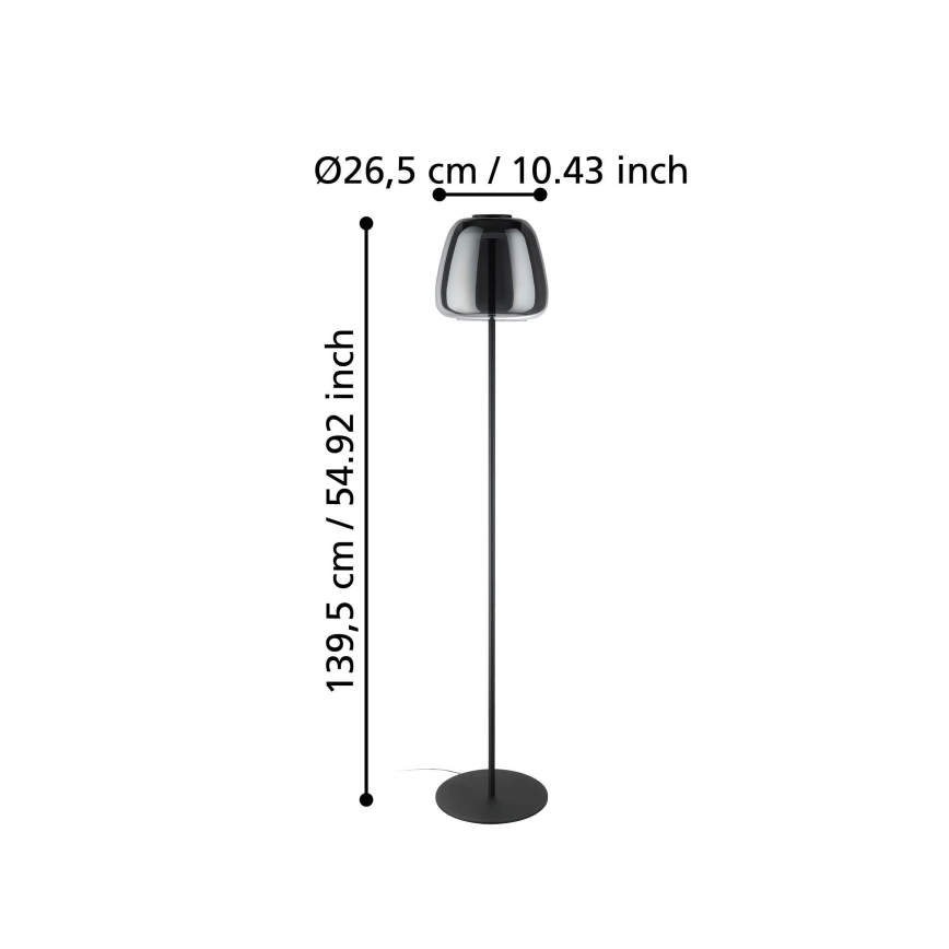 Eglo - LED RGBW podna svjetiljka s prigušivanjem LED/15,5W/230V 2700-6500K dimljena