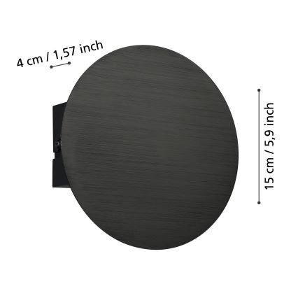 Eglo - LED Zidna svjetiljka LED/4W/230V 3000K crna