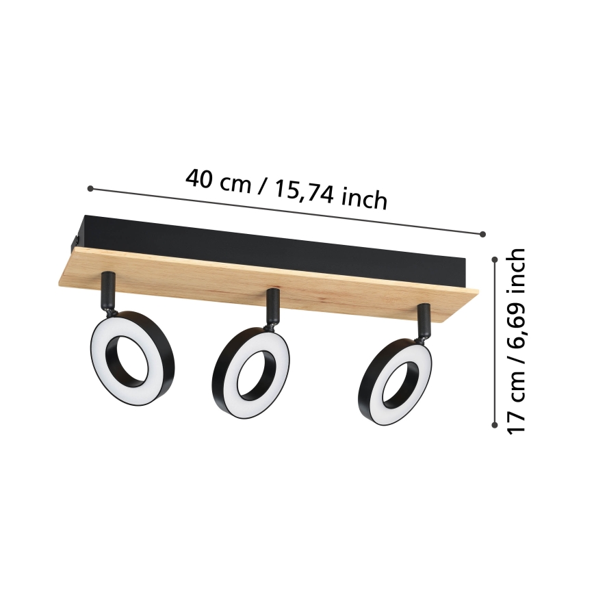 Eglo - LED spot svjetiljka 3xLED/4,2W/230V crna/smeđa