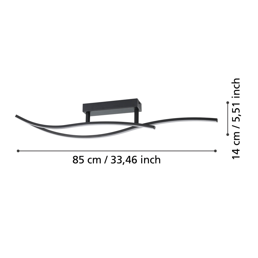 Eglo - LED Stropna svjetiljka LED/12W/230V 4000K crna