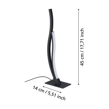 Eglo - LED Stolna lampa LED/12W/230V 4000K crna