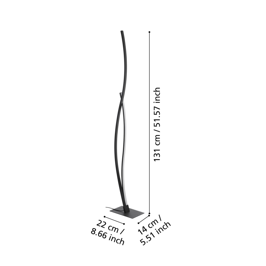 Eglo - LED Podna lampa LED/20W/230V 4000K crna