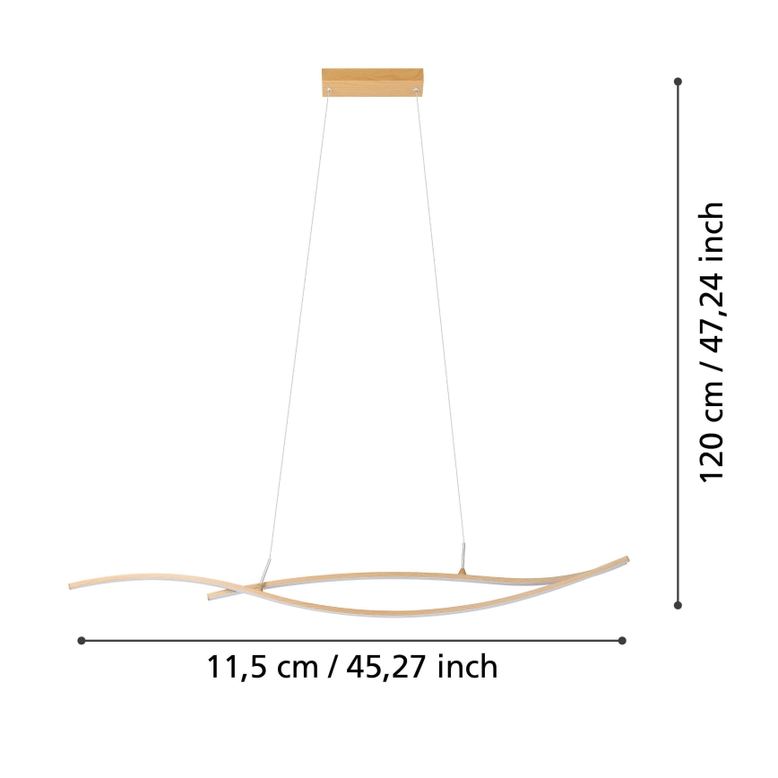 Eglo - LED Luster na sajli LED/20W/230V 4000K bež