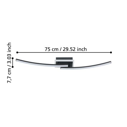 Eglo - LED Stropna svjetiljka LED/12W/230V 4000K crna
