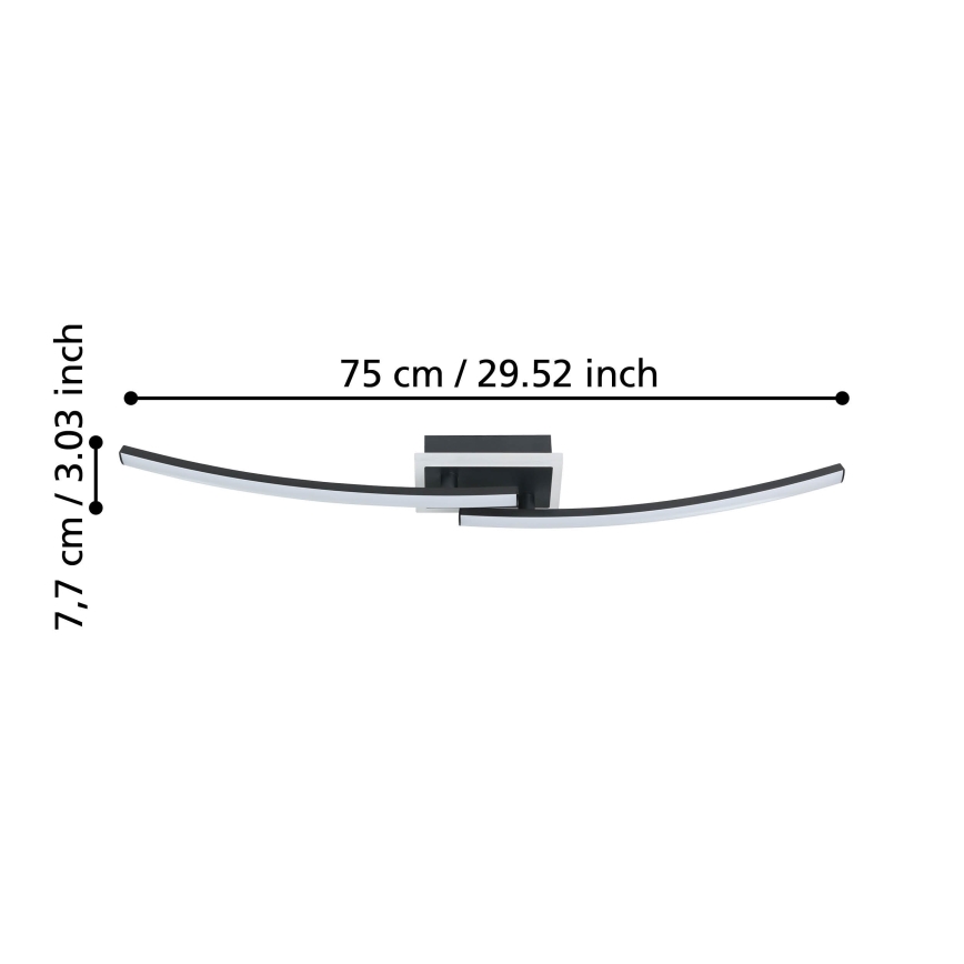 Eglo - LED Stropna svjetiljka LED/12W/230V 4000K crna