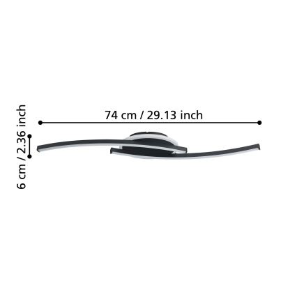 Eglo - LED Stropna svjetiljka LED/12W/230V 4000K crna