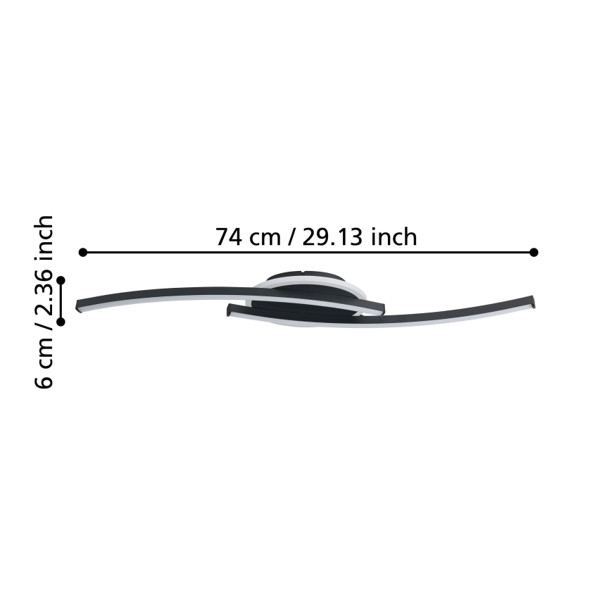 Eglo - LED Stropna svjetiljka LED/12W/230V 4000K crna