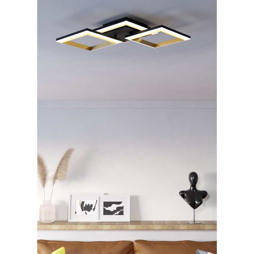 Eglo - LED Prigušiva stropna svjetiljka LED/20W/230V 4000K crna/zlatna