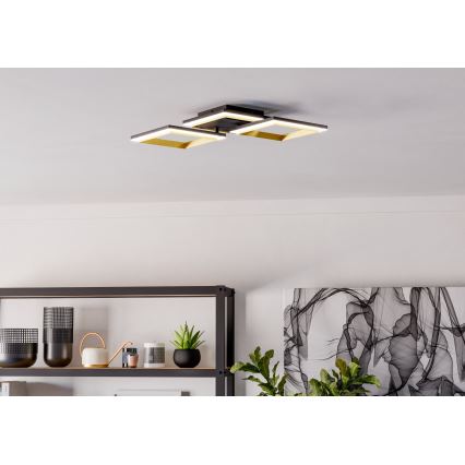 Eglo - LED Prigušiva stropna svjetiljka LED/20W/230V 4000K crna/zlatna