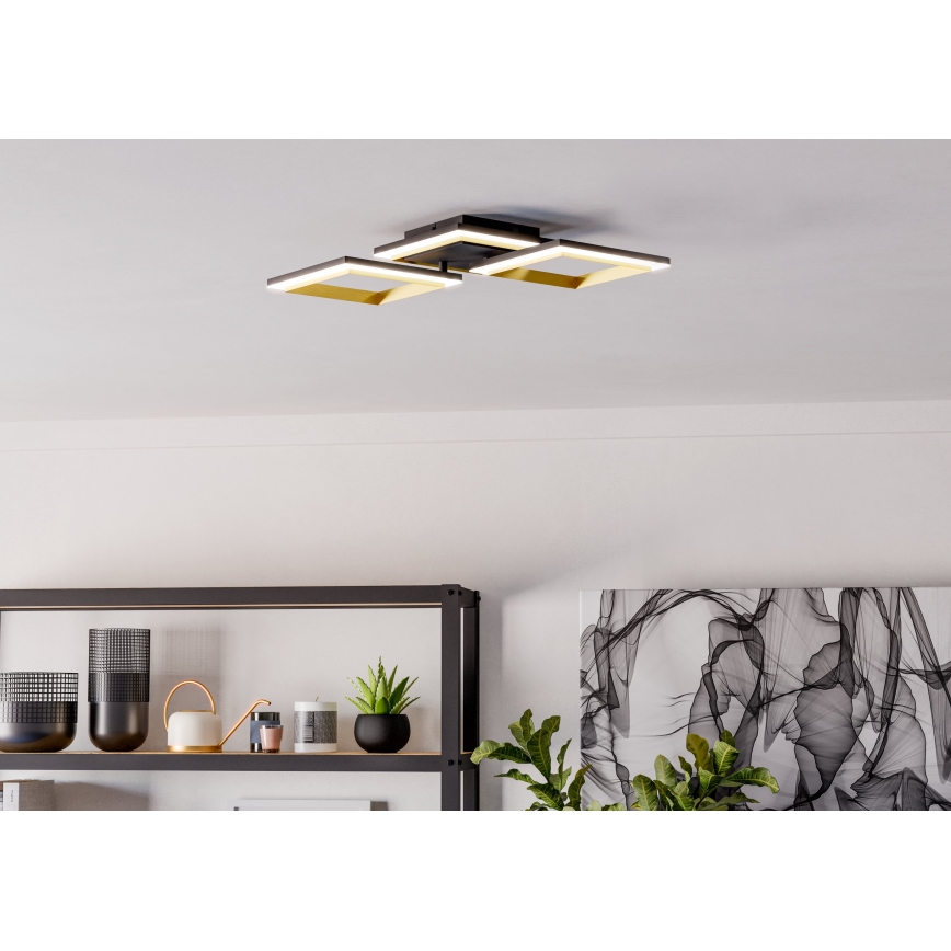 Eglo - LED Prigušiva stropna svjetiljka LED/20W/230V 4000K crna/zlatna