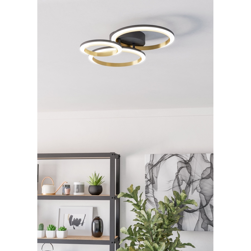 Eglo - LED Prigušiva stropna svjetiljka LED/20W/230V 4000K crna/zlatna