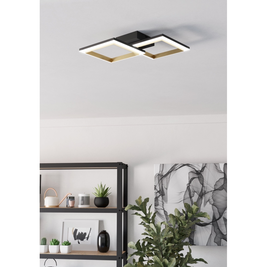 Eglo - LED Prigušiva stropna svjetiljka LED/18,4W/230V 4000K crna/zlatna