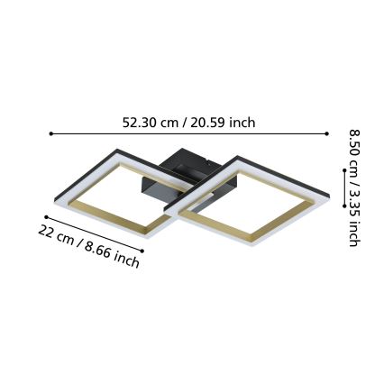 Eglo - LED Prigušiva stropna svjetiljka LED/18,4W/230V 4000K crna/zlatna