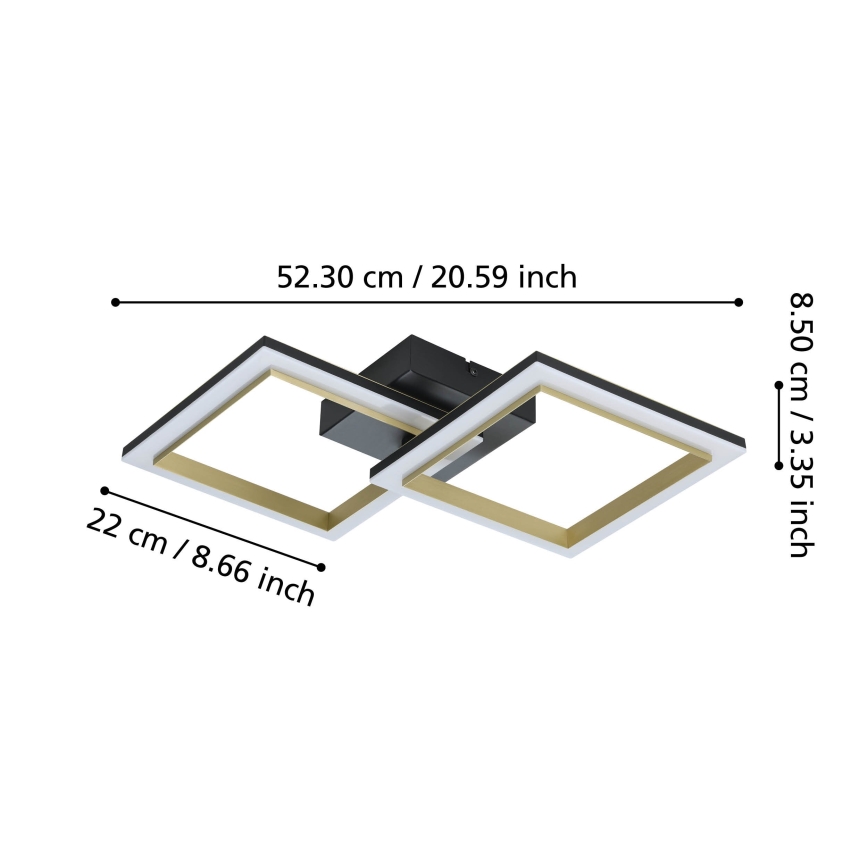 Eglo - LED Prigušiva stropna svjetiljka LED/18,4W/230V 4000K crna/zlatna