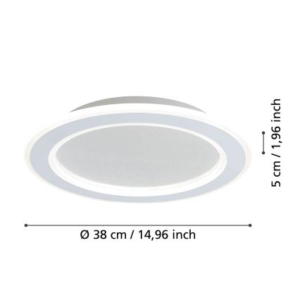Eglo - LED Prigušiva stropna svjetiljka LED/20W/230V 2700-6500K bijela + daljinski upravljač